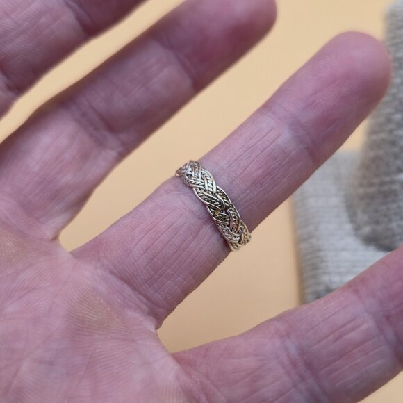 Size 6 Sterling Silver Braided Rustic Handmade Band Ring A5433 - Picture 3 of 7